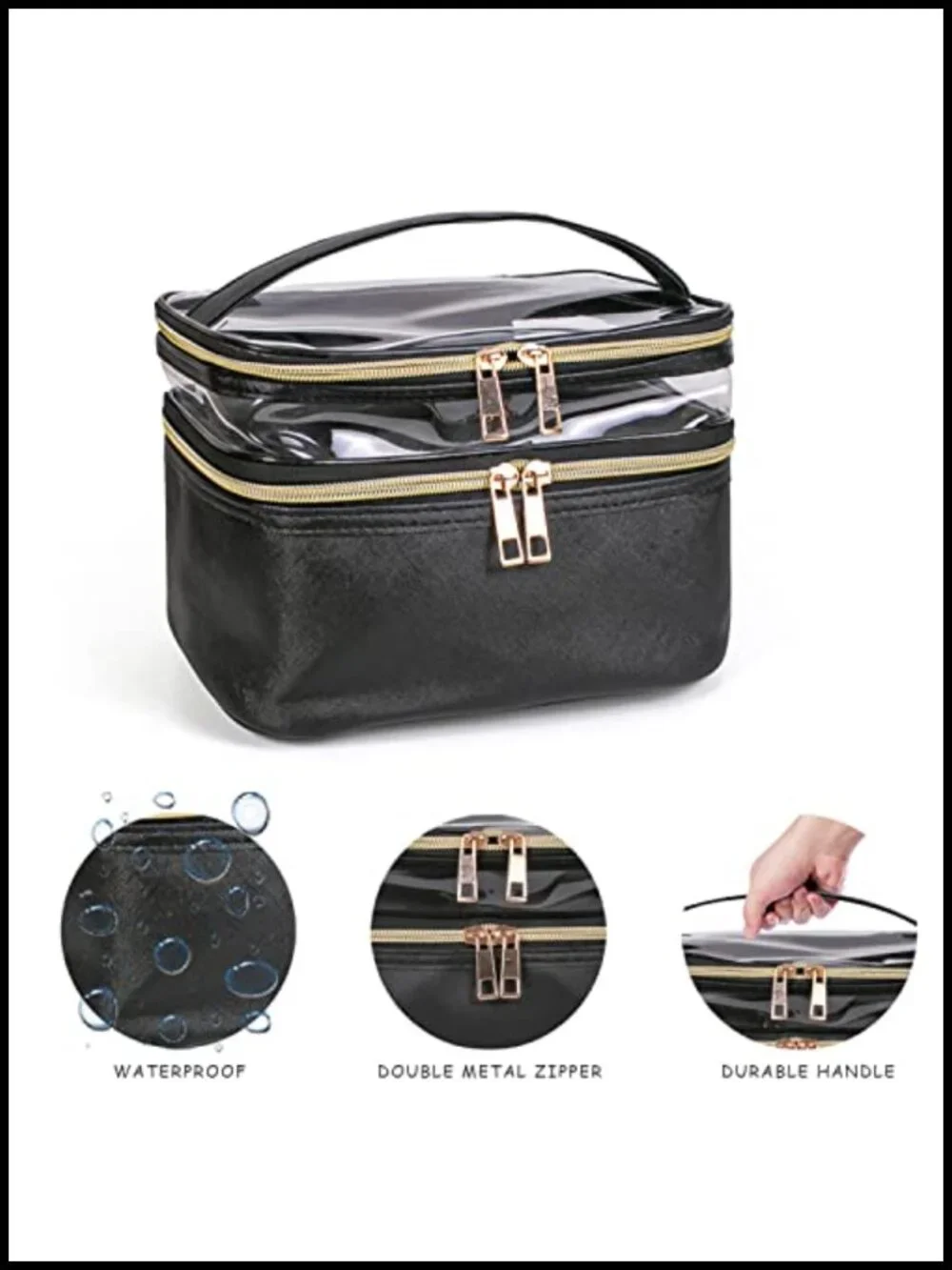 Large Capacity Waterproof Makeup Bag with Foldable Design